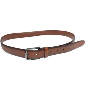 Perry Ellis Portfolio Mens Leather Dress Belt Brown Size 40 Gunmetal Buckle